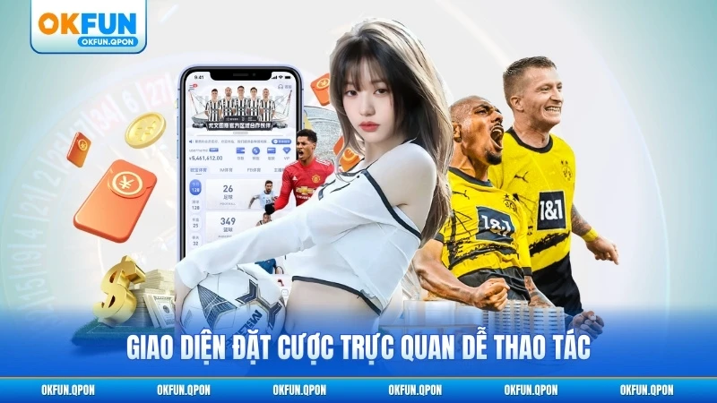 Giao diện đặt cược trực quan dễ thao tác
