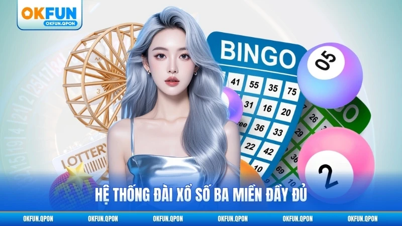 Hệ thống đài xổ số ba miền đầy đủ